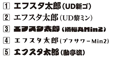 フォントの例